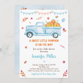 Herfst Pumpkin Truck Baby shower Kaart
