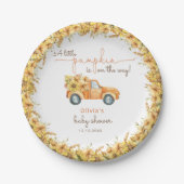 Herfst Pumpkin Truck Baby shower Papieren Bordje (Voorkant)