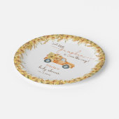 Herfst Pumpkin Truck Baby shower Papieren Bordje (Gekanteld)
