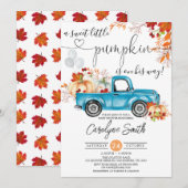 Herfst Pumpkin Truck Baby shower Uitnodiging (Voorkant / Achterkant)