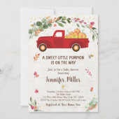 Herfst Pumpkin Truck Baby shower Uitnodiging (Voorkant)