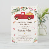 Herfst Pumpkin Truck Baby shower Uitnodiging (Staand voorkant)