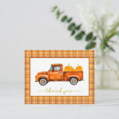 Herfst Pumpkin Truck Hartelijk dank Feestdagenkaart (Staand voorkant)
