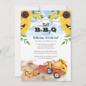 Herfst Pumpkin Truck | Zonnebloemen Baby BBQ Showe Kaart (Voorkant)