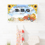 Herfst Pumpkin Truck | Zonnebloemen Baby BBQ Showe Spandoek (Insitu)