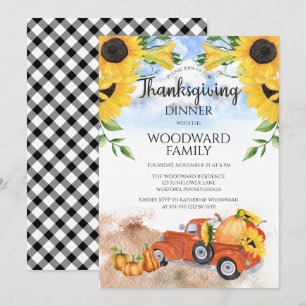 Herfst Pumpkin Truck  Zonnebloemen Thanksgiving Di Kaart