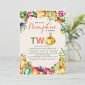 Herfst Pumpkin tweede uitnodiging (Staand voorkant)