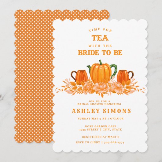 Herfst Pumpkin Vrijgezellenfeest | Uitnodiging van (Voorkant / Achterkant)