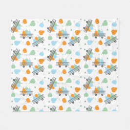 Herfst Pumpkin Wagon Pattern Nahern Blue Fleece Deken