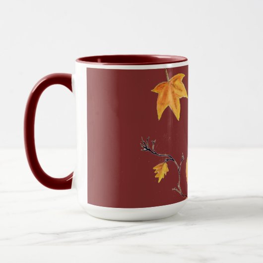 Herfst Pumpkin Waterverf Thanksgiving art. Mok (Links)