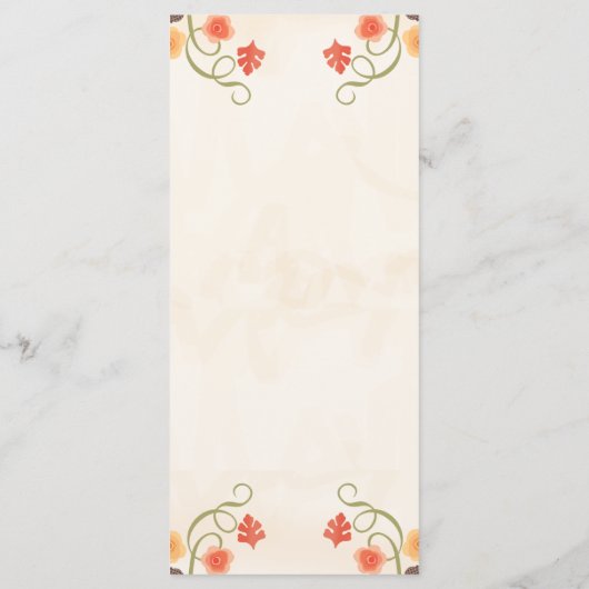 Herfst Pumpkin Wedding Menu (Achterkant)