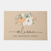 Herfst Pumpkin Welkome Familie Deurmat (Voorkant)