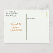 Herfst Pumpkin Wijziging van seizoen Adres wijzige Aankondigingskaart (Achterkant)