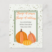 Herfst Pumpkin Wijziging van seizoen Adres wijzige Aankondigingskaart (Voorkant)