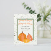 Herfst Pumpkin Wijziging van seizoen Adres wijzige Aankondigingskaart (Staand voorkant)