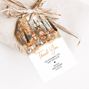 Herfst Pumpkin Woodland Animals Baby Favoriet Tags Cadeaulabel