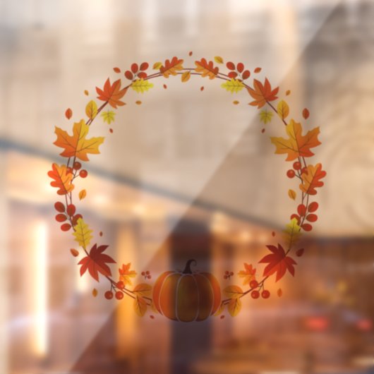 Herfst Pumpkin Wreath Raamsticker (Vel 2)