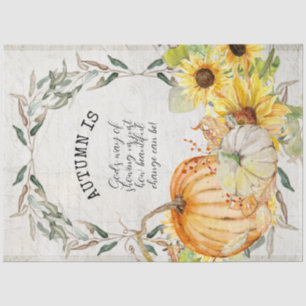 Herfst Pumpkin Zonnebloem Waterverf Floral ontbind Tissuepapier