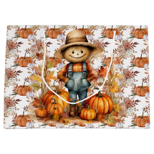 Herfst Pumpkins and Florals Groot Cadeauzakje (Voorkant)