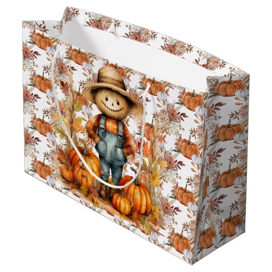 Herfst Pumpkins and Florals Groot Cadeauzakje (Achterkant Gekanteld)