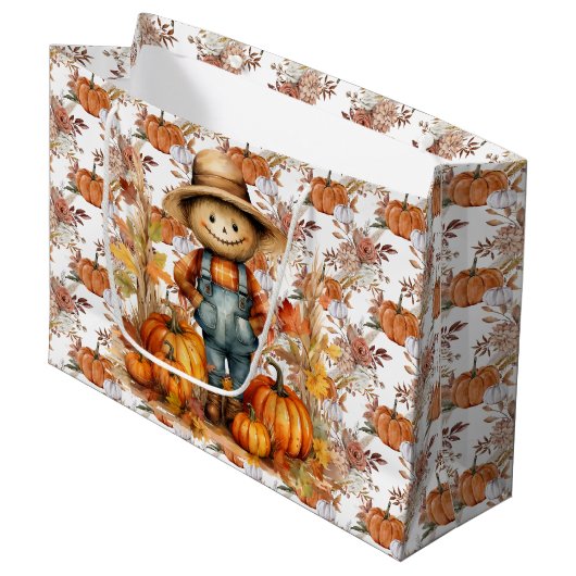 Herfst Pumpkins and Florals Groot Cadeauzakje (Voorkant Gekanteld)