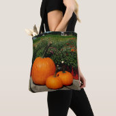 Herfst Pumpkins and Mums op een Tote Bag (Dichtbij)