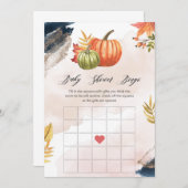 Herfst Pumpkins Baby shower Bingo Game Kaart (Voorkant / Achterkant)