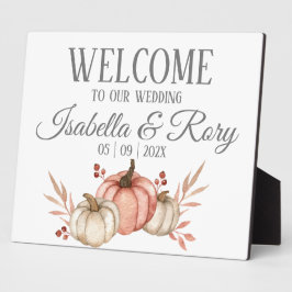  Herfst Pumpkins Bouquet Wedding Tabletop Sign Fotoplaat