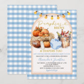 Herfst Pumpkins Brouwt Luiers Gingham Geslacht Ont Kaart (Voorkant / Achterkant)