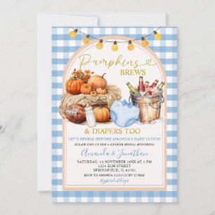 Herfst Pumpkins Brouwt Luiers Gingham Geslacht Ont Kaart