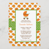 Herfst Pumpkins Carriage Baby Shower Invitations Kaart (Voorkant / Achterkant)