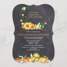 Herfst Pumpkins Chalkboard Thanksgiving Dinner