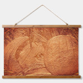 Herfst Pumpkins Cornstalks Sculpted Effect Hangend Wandkleed (Voorkant)