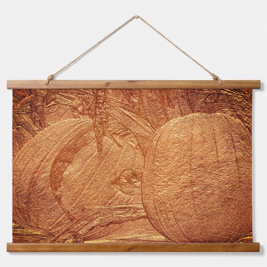 Herfst Pumpkins Cornstalks Sculpted Effect Hangend Wandkleed (Voorkant)