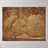 Herfst Pumpkins Cornstalks Sculpted Effect Poster (Voorkant)