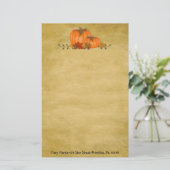 Herfst Pumpkins Custom Stationery Briefpapier (Staand voorkant)
