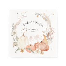 Herfst Pumpkins Floral Waterverf Dankjewel