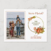 Herfst Pumpkins Foto We hebben New Home verplaatst Aankondigingskaart (Voorkant)