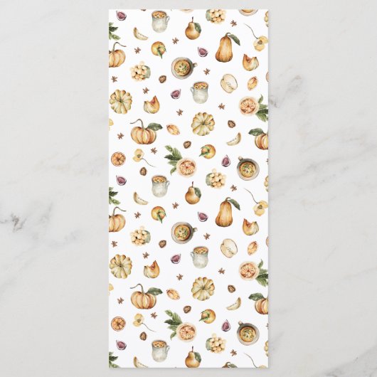 Herfst Pumpkins Friendsgiving Thanksgiving Menu (Achterkant)