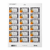 Herfst Pumpkins Gingham Play Happy Herfst Adres Etiket (Full Sheet)