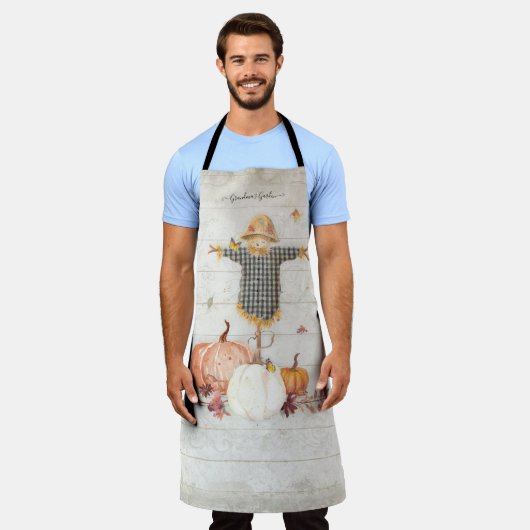 Herfst Pumpkins Grandma Garden Scarecrow Rustic Wo Schort (Gedragen)