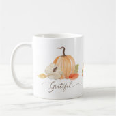Herfst Pumpkins Grateful Waterverf Autumn Leaves Koffiemok (Links)
