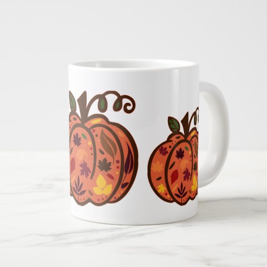 Herfst Pumpkins Grote Koffiekop (Voorkant rechts)