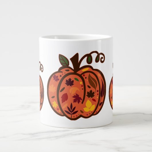Herfst Pumpkins Grote Koffiekop (Voorkant)