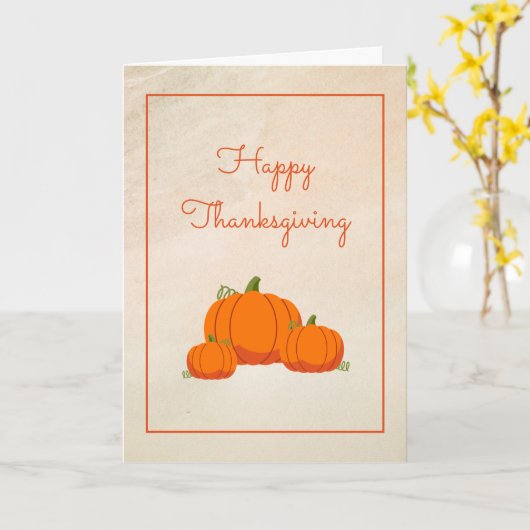 Herfst Pumpkins Happy Thanksgiving Kaart (Gele Bloem)