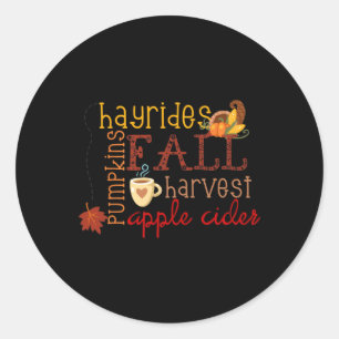 Herfst Pumpkins Hayrides Harvest Apples Ciders Aut Ronde Sticker
