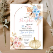 Herfst Pumpkins Hij of zij Gender Reveal Invitatio Kaart