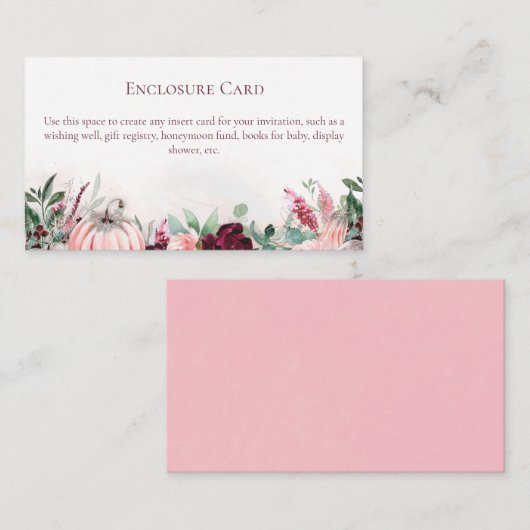 Herfst Pumpkins Informatiekaartje (Voorkant / Achterkant)