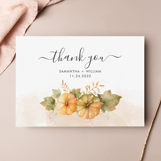 Herfst Pumpkins Leaves Budget Weddenschap Notitiekaartje