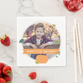 Herfst Pumpkins & Leaves Foto van Birthday Party Servet